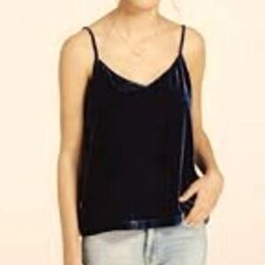 INTERMIX Rayon Silk Velvet Cami Top Spaghetti Strap V Neck Sleeveless Women Sz S